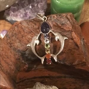Dolphins Chakra  pendant 9.25 Silver